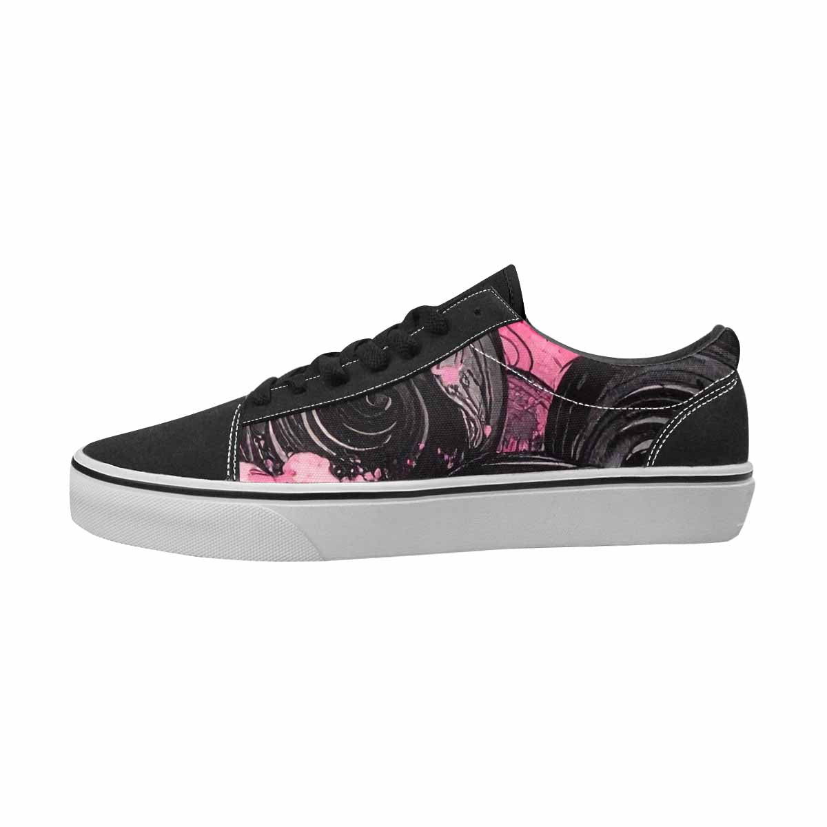 MEN'S Van Gogh Black & Pink Ink Canvas Boutique Kaleidoscope Handmade Custom Shoes