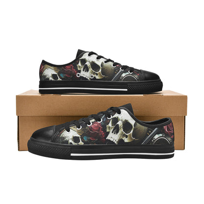 MEN'S Rose Skulls Dark 4 Canvas Aesthetic Sneakers
