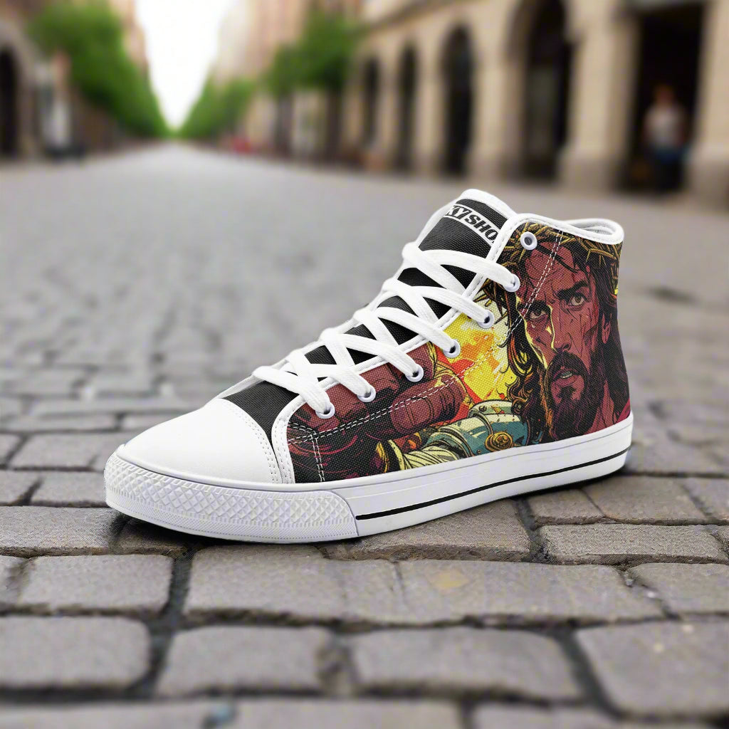 Dragon Blue Gold Wearable UNISEX Bold Art - Freaky Shoes | Custom Art Sneakers