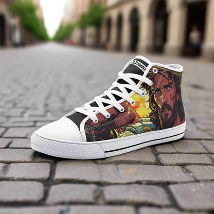 Dragon Blue Gold Wearable UNISEX Bold Art - Freaky Shoes | Custom Art Sneakers