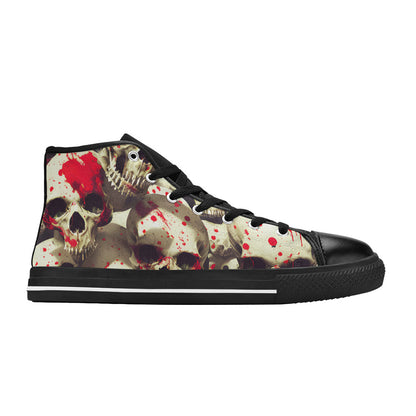 MEN'S Splatter Skulls 2 Men’S High Top Canvas Y2K Sneakers
