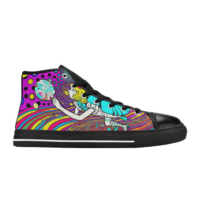 MEN'S Wonderland Trippy Psychedelic Colorful High Top Canvas Vibrant Chaos Sneakers