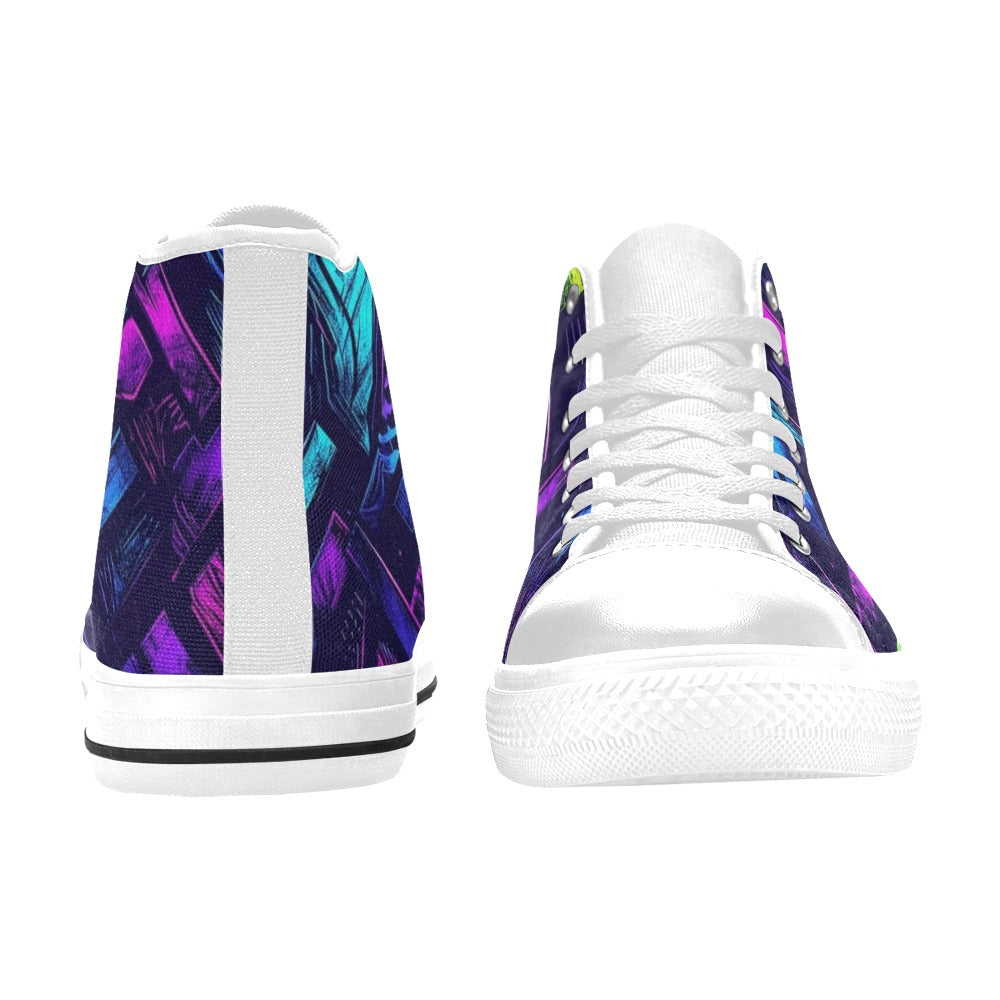 MEN'S Electric Houndstooth Dream 1 High Top Canvas Vivid Shoes