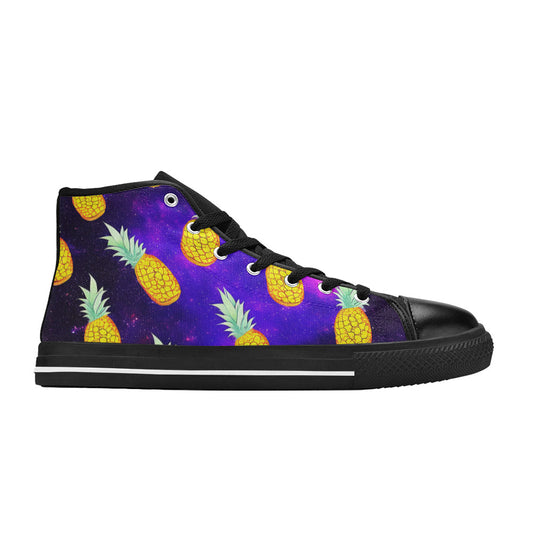 MEN'S Galaxy Pineapples 2 Men’S High Top Canvas Vibrant Chaos Shoes