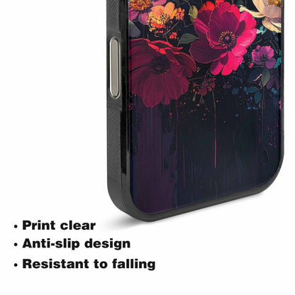 iPhone 16 Pro Max Case — Shadowy Glitch Floral Pattern Hundreds Of, Custom Phone Case