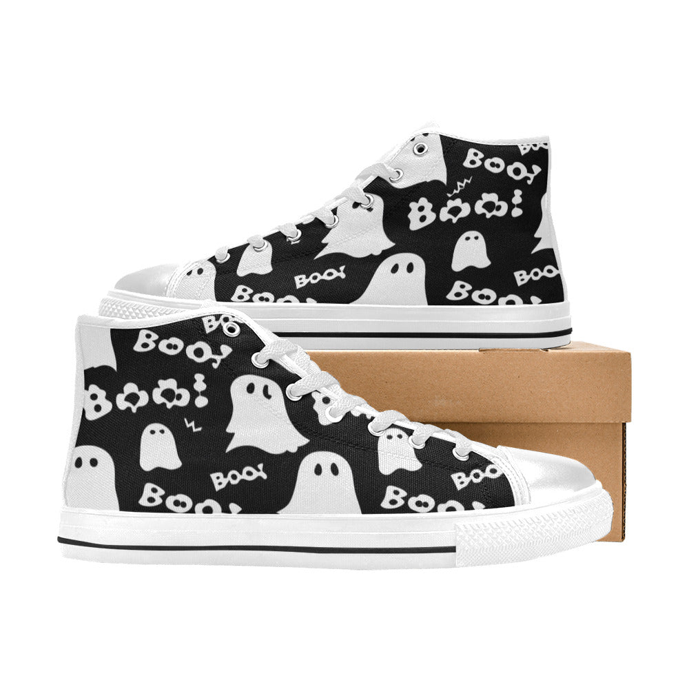 MEN'S Boo Halloween Ghosts Men’S High Top Canvas Dark Academia Custom Sneakers