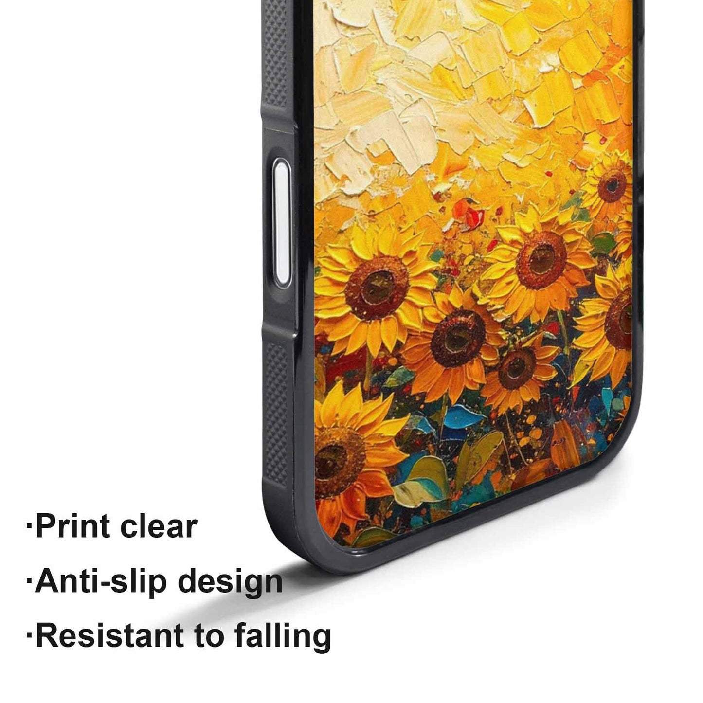 iPhone 17 Pro Max Case — Impressionist Sunflower Brushstroke Pattern Floral, Customized Protective Case