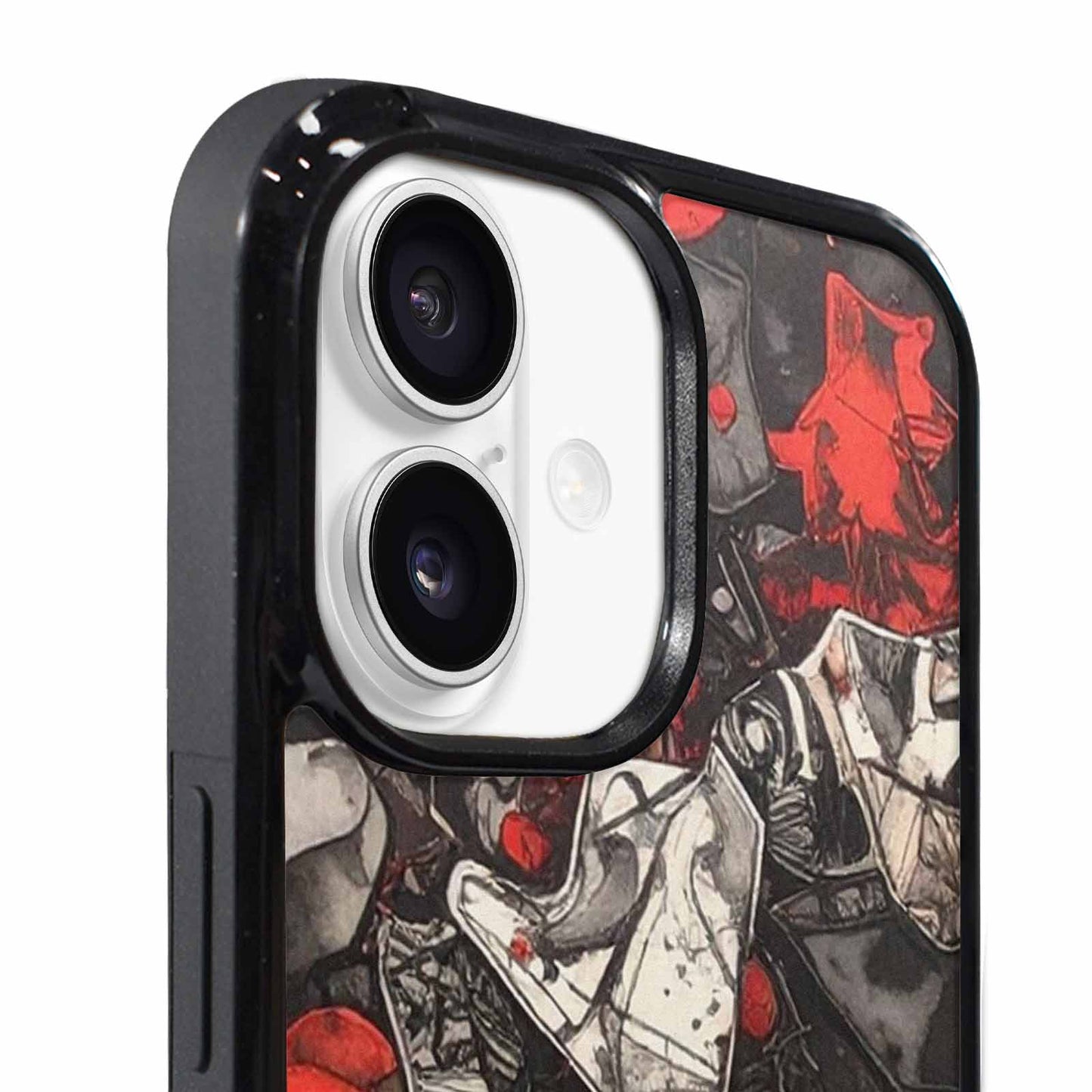 iPhone 17 Case — Black &amp; Red Ink Camo, Custom Made Phone Cover