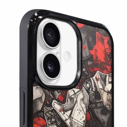 iPhone 17 Case — Black &amp; Red Ink Camo, Custom Made Phone Cover