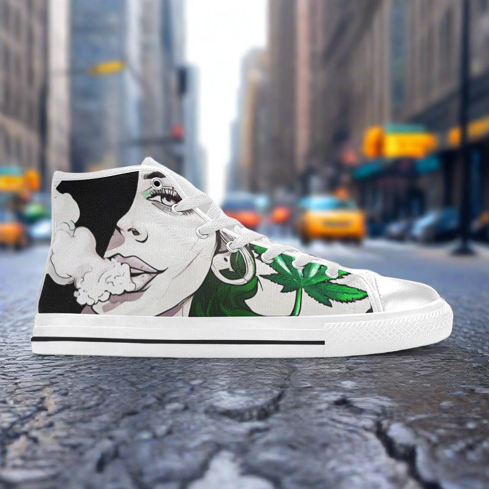 Aztec Green Emerald Wearable MEN Bold Art - Freaky Shoes | Custom Art Sneakers