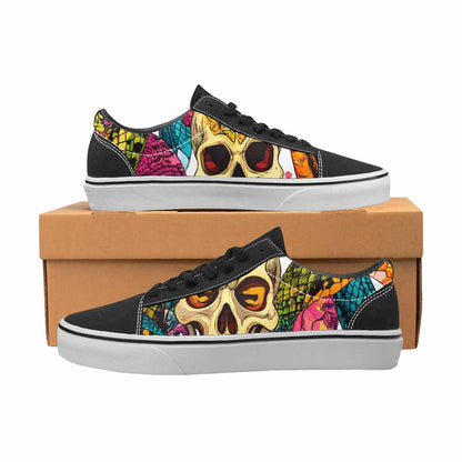 WOMEN'S Snake Print Skull Canvas Lace-Up Vibrant Chaos Shoes