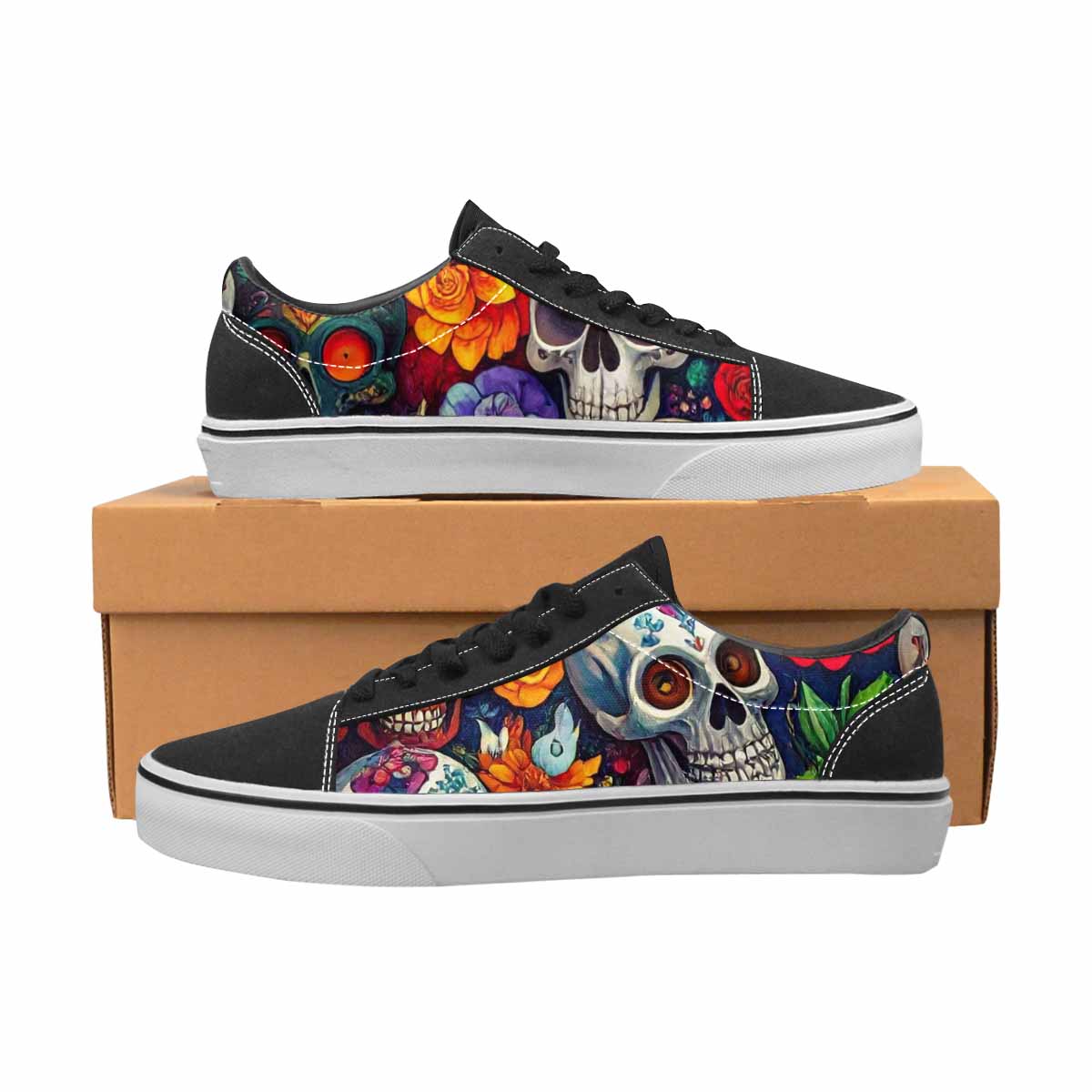 MEN'S Skull Canvas Lace-Up Surreal Sneakers