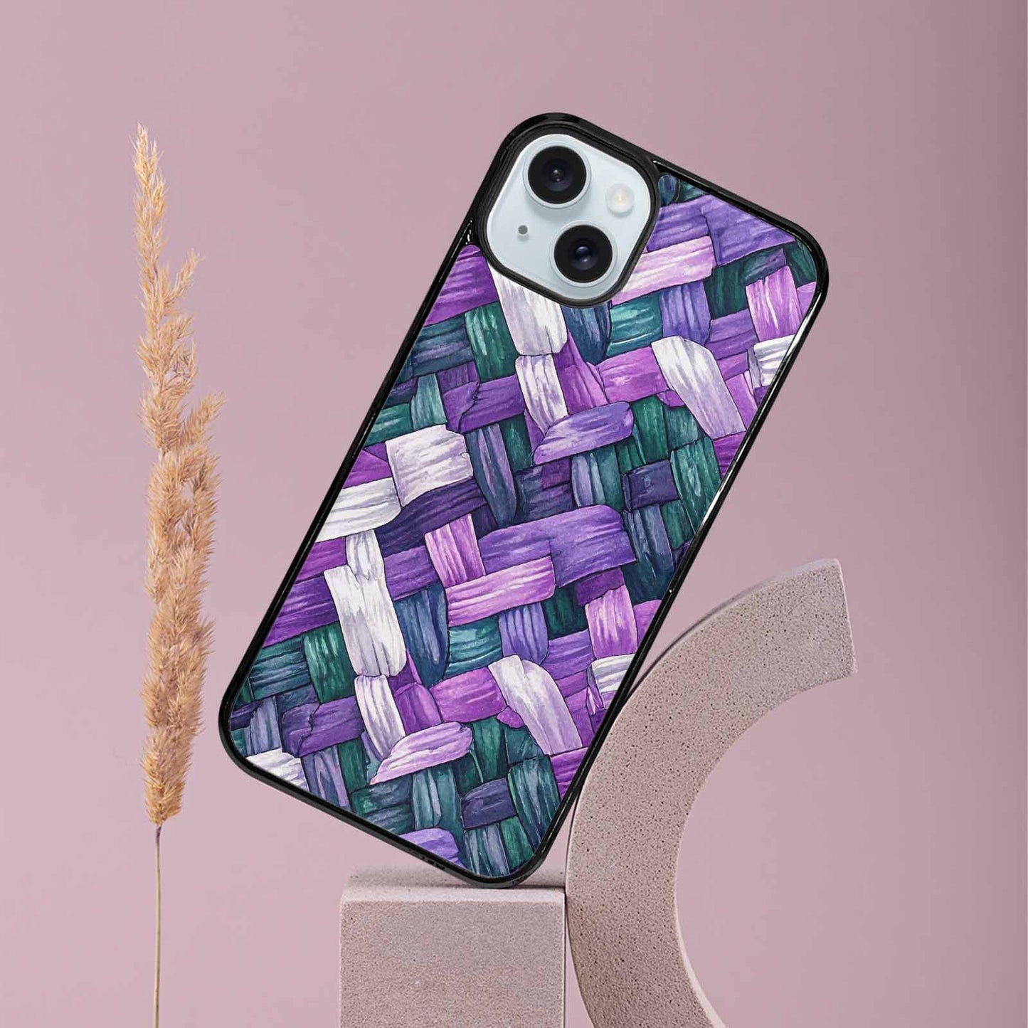 iPhone 15 Plus Case — Genderqueer Flag Color Theme Small Rainbow, Unique Phone Case Design