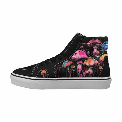 MEN'S Rainbow Drip Mushrooms High Top Canvas Cottagecore Sneakers