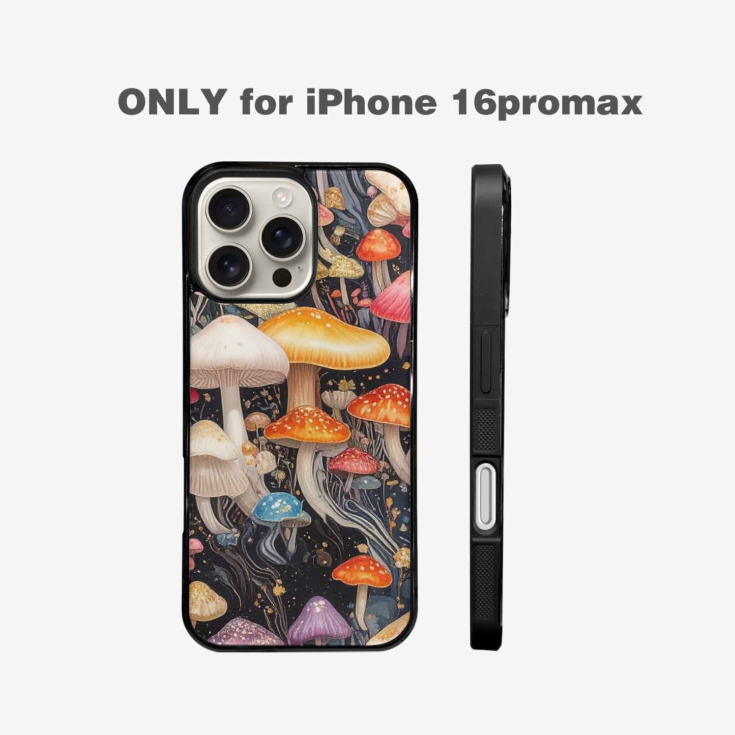 iPhone 16 Pro Max Case — Mushrooms Pattern Hundreds Of, Customized Protective Case
