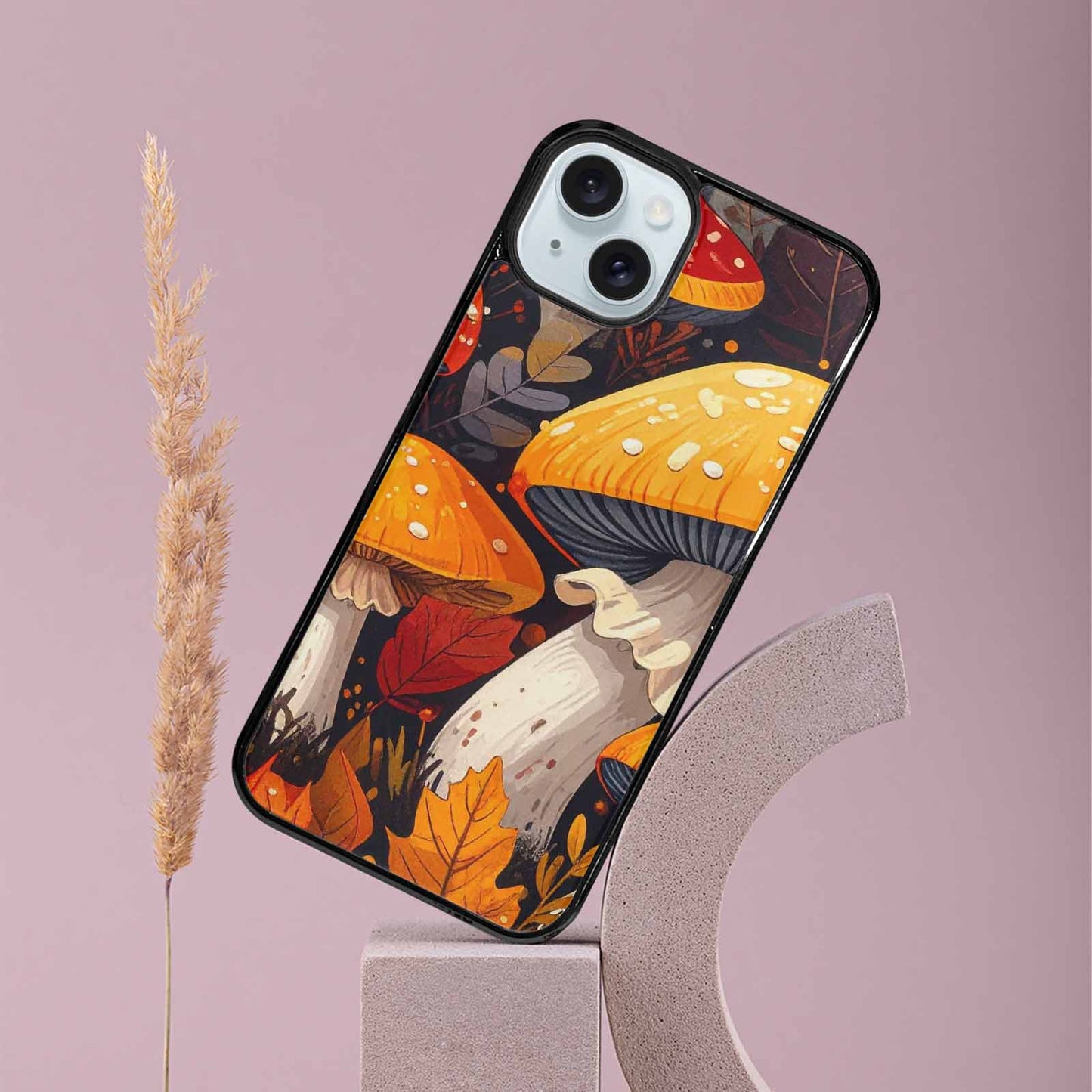 iPhone 15 Plus Case — Bold Autumn Mushroom Bold Autumn Mushroom, Custom Made Phone Cover