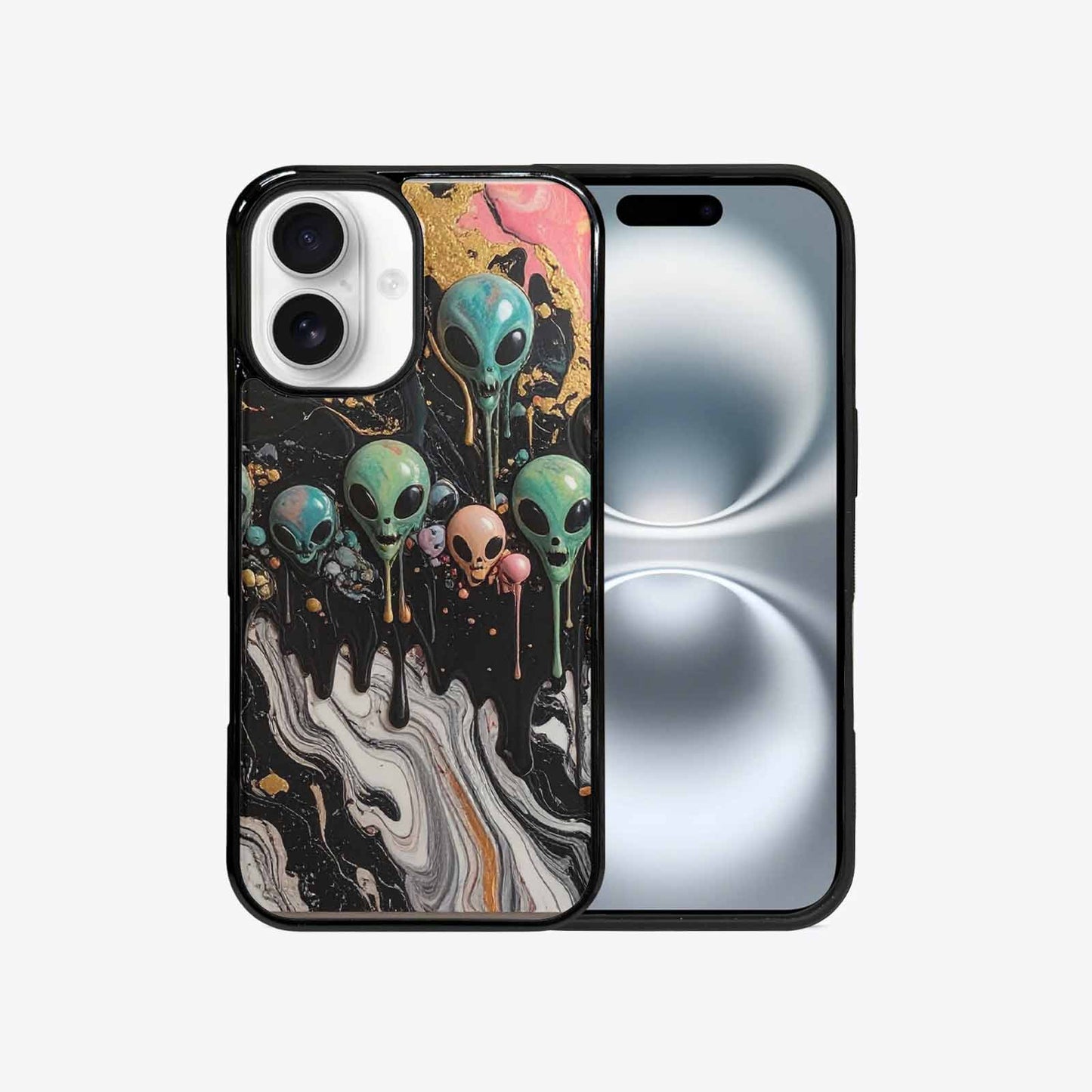iPhone 16 Case — Aliens Marblemelting Aliens Pa Ciq, Customized Protective Case