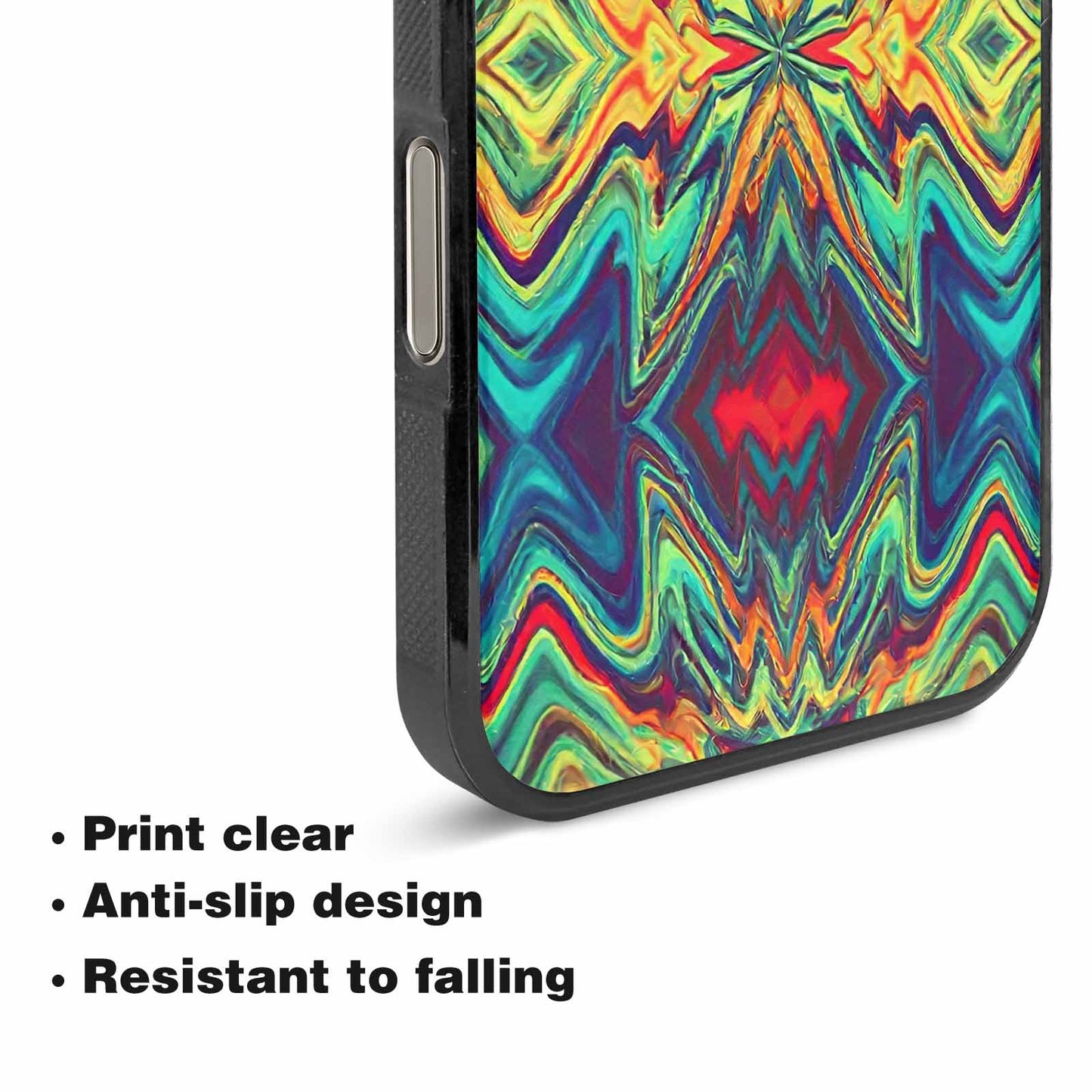 iPhone 16 Pro Max Case — Holographic Tribal Blaze, Custom Art Phone Cover