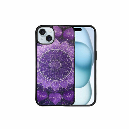 iPhone 15 Plus Case — Purple Mandala Bohemian Print Edge To, Custom Designed Case Cover