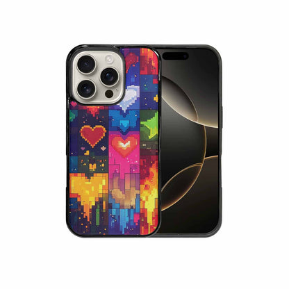 iPhone 16 Pro Case — Pixel Art 8 Bit Burst Pattern, Personalized Phone Case