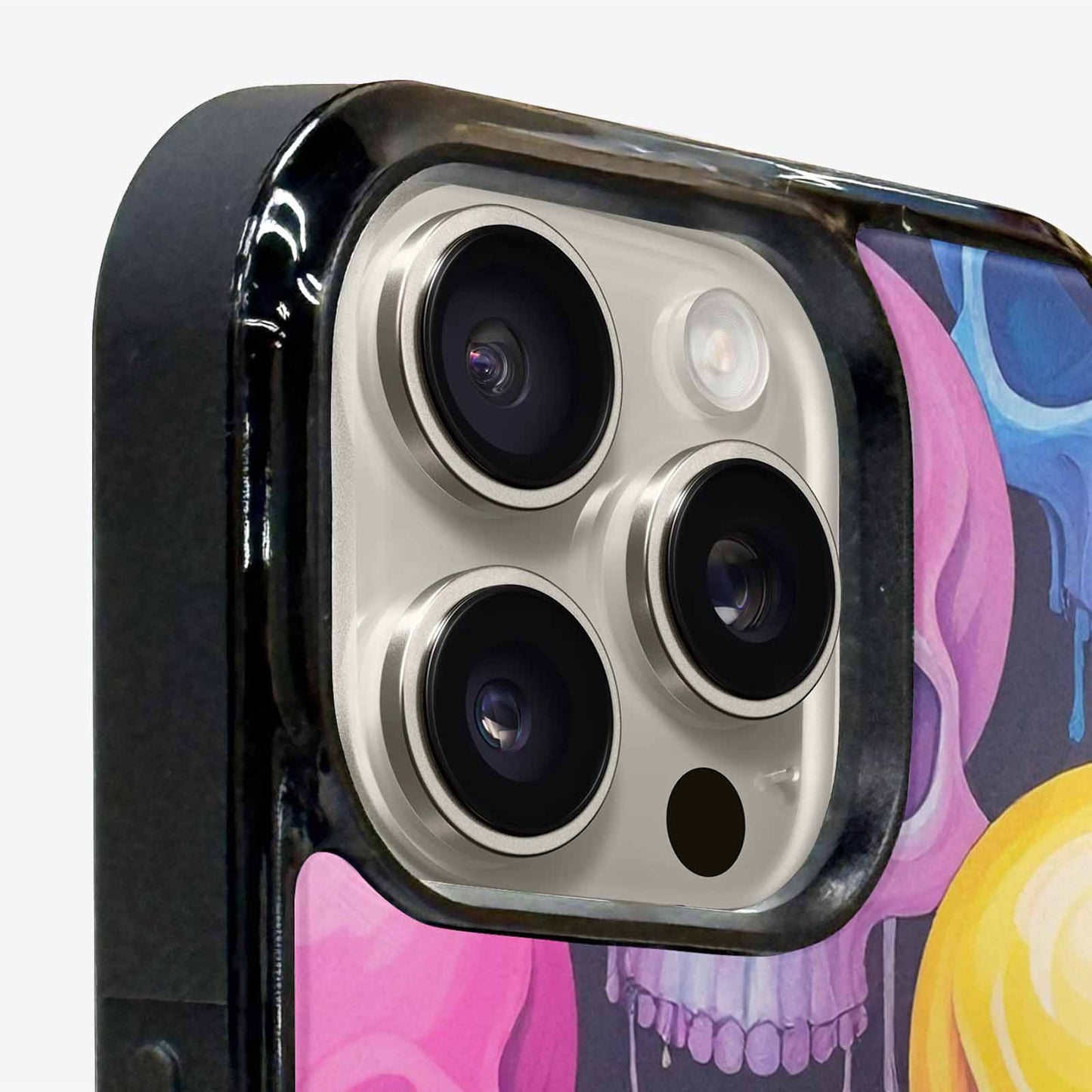 iPhone 16 Pro Case — Dripping Candy Skulls, Customized Protective Case