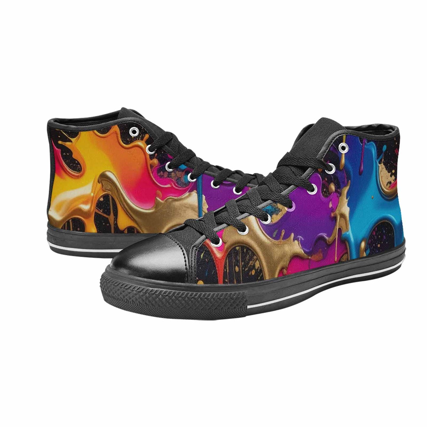 WOMEN'S Paint Splatter High Top Canvas Dreamcore Custom Shoes