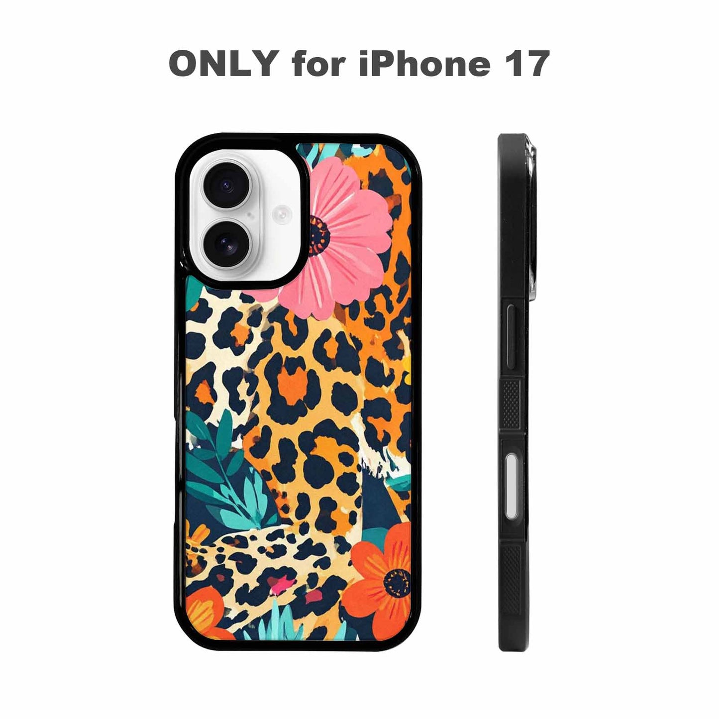 iPhone 17 Case — Leopard Print Floral Seamless Animal Print, Custom Made Phone Cover