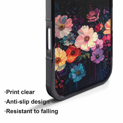 iPhone 17 Pro Max Case — Shadowy Glitch Floral Pattern Floral, Customized Protective Case