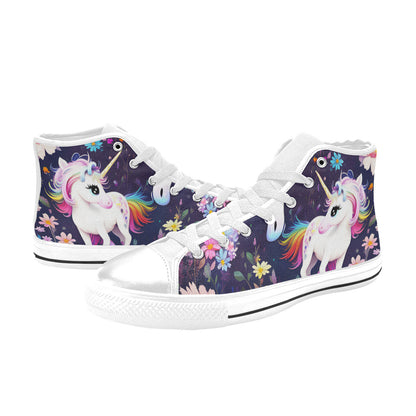 WOMEN'S Unicorns Please 4 High Top Canvas Vibrant Chaos Custom Sneakers