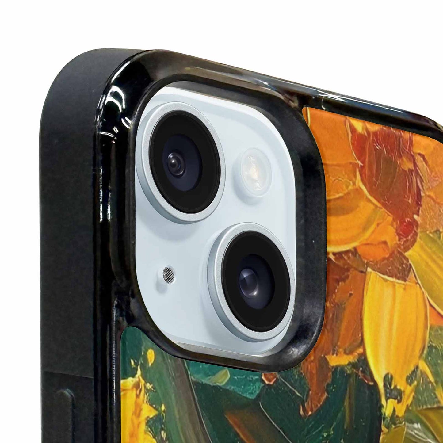 iPhone 15 Plus Case — Impressionist Sunflower Brushstroke Pattern Hundreds Of, Custom Art Phone Cover