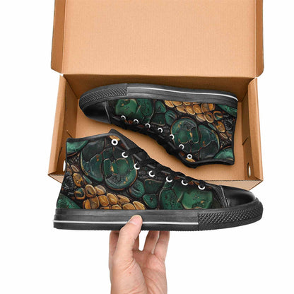 MEN'S Snake Skin Reptile High Top Canvas Cottagecore Shoes