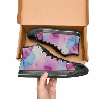 WOMEN'S Dripping Tie Dye Spiral High Top Canvas Dark Academia Custom Sneakers