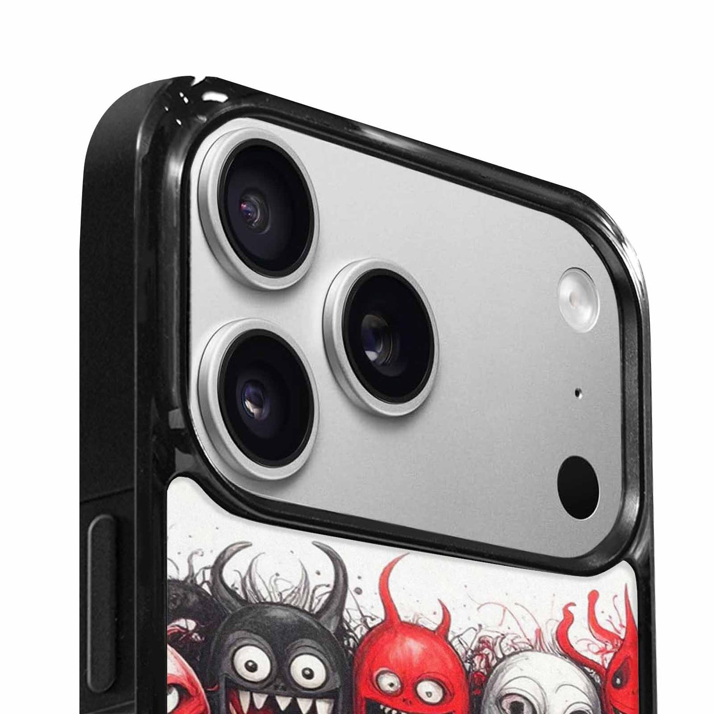 iPhone 17 Pro Max Case — Black &amp; Red Ink Cartoon Cute, Custom Phone Case