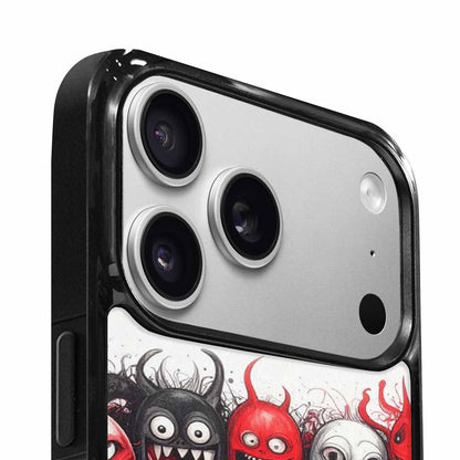 iPhone 17 Pro Max Case — Black &amp; Red Ink Cartoon Cute, Custom Phone Case