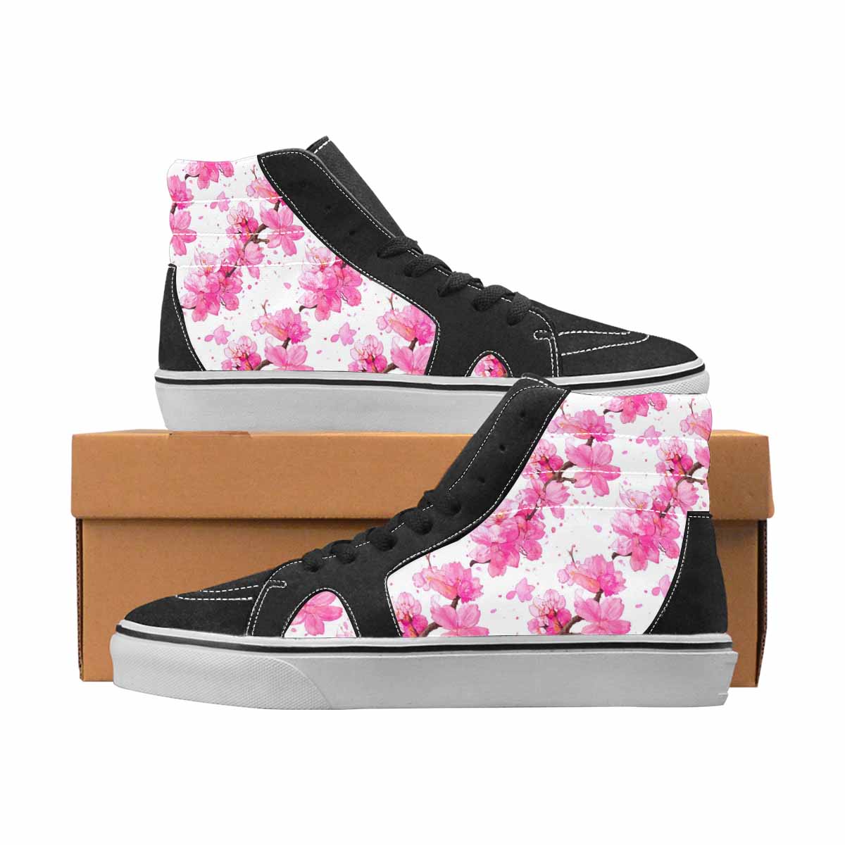 WOMEN'S Cherry Blossom High Top Canvas Boutique Cottagecore Limited Edition Sneakers