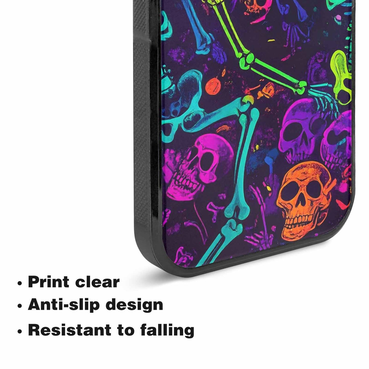 iPhone 15 Plus Case — Glowing Skeleton Pattern Hundreds Of Small, Custom Designed Case Cover