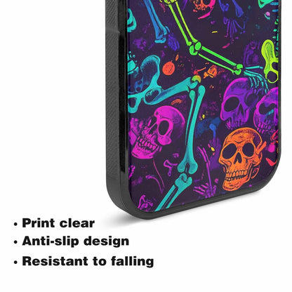 iPhone 15 Plus Case — Glowing Skeleton Pattern Hundreds Of Small, Custom Designed Case Cover