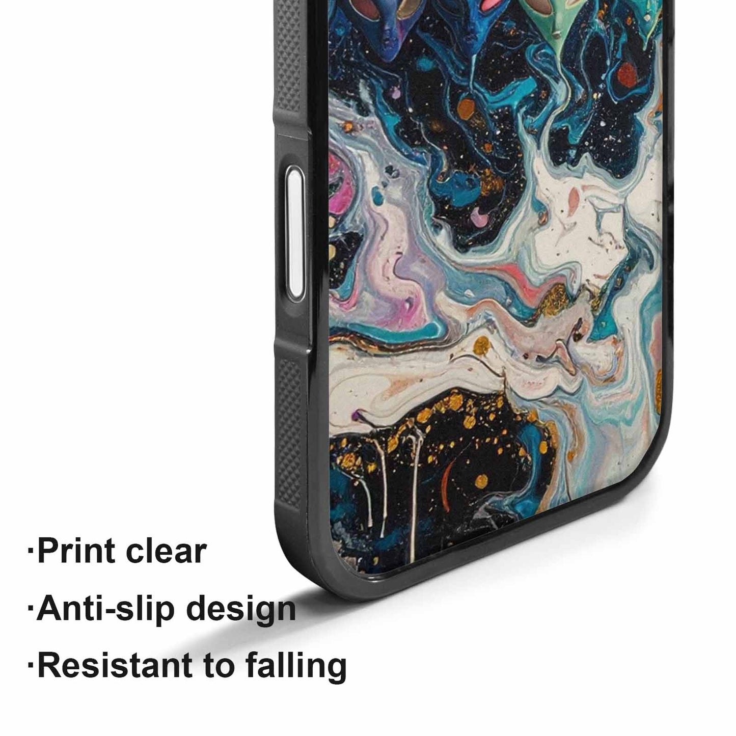 iPhone 17 Case — Aliens Marblealiens Pattern Alien Scifi, Custom Print Case Cover