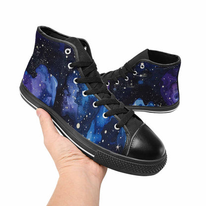 WOMEN'S Galaxy Art - High Top Canvas Dark Academia Custom Sneakers