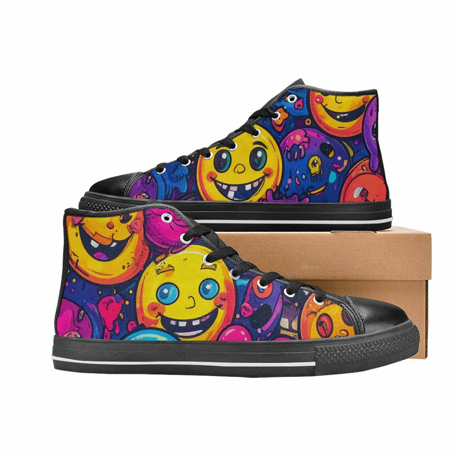 WOMEN'S Funny Looking Cartoon High Top Canvas Y2K Custom Sneakers