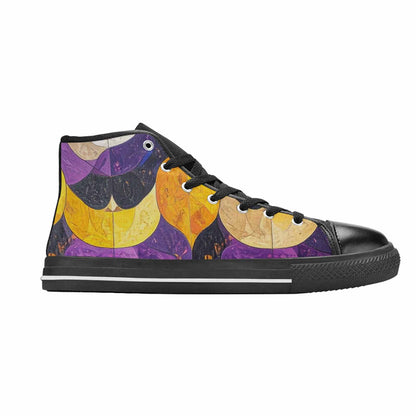 MEN'S Nonbinary Flag Color High Top Canvas Vivid Custom Sneakers