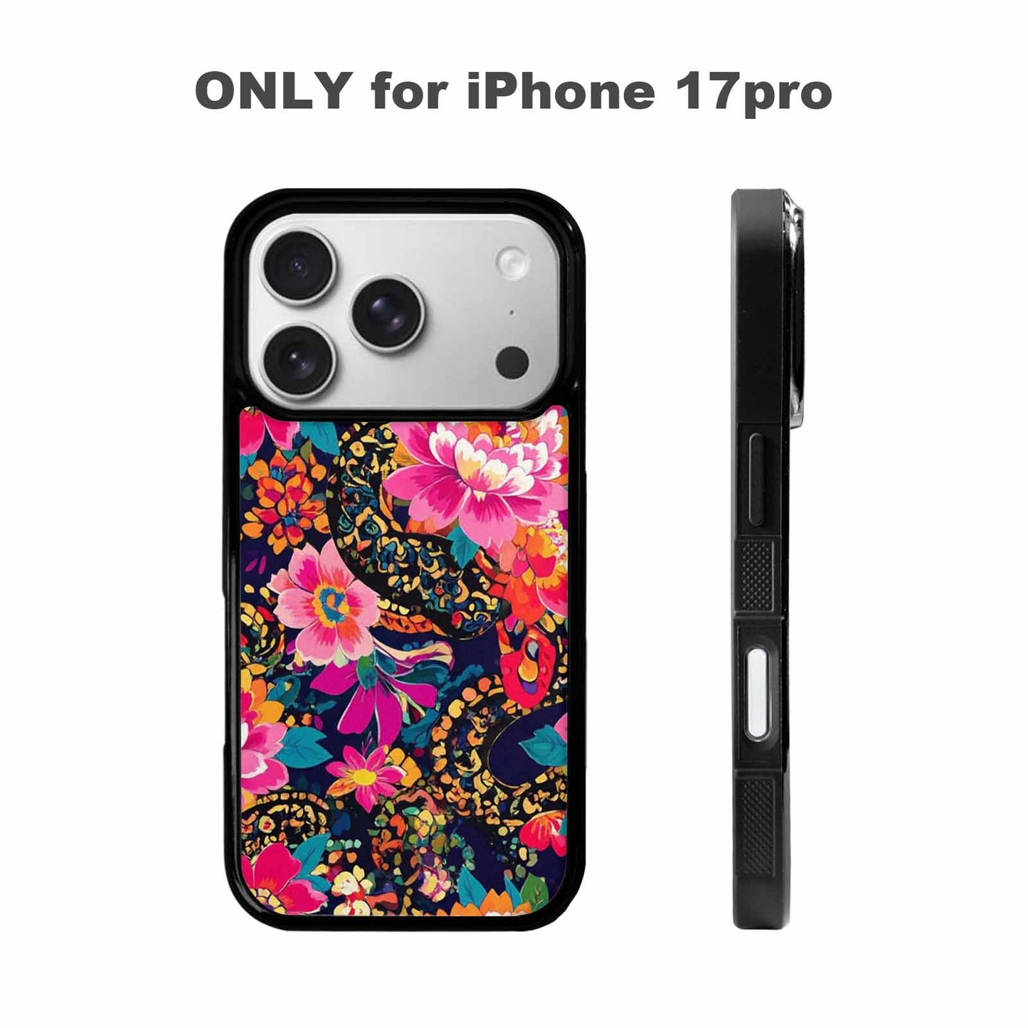 iPhone 17 Pro Case — Snakes Print Floral Seamless Pattern Floral, Personalized Phone Case