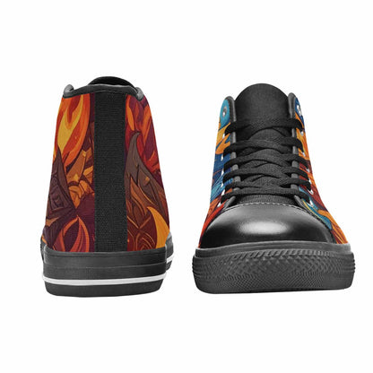 WOMEN'S Fire Flame High Top Canvas Dreamcore Custom Sneakers