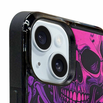 iPhone 15 Plus Case — Pink Purple Skeletons Neon Drip Melting, Custom Printed Phone Case