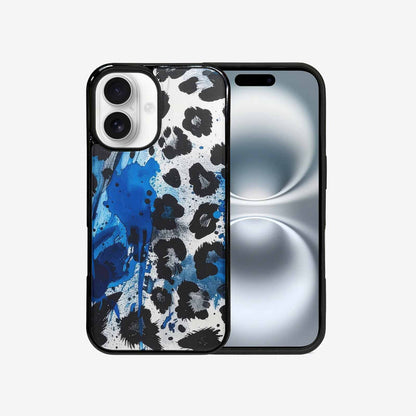 iPhone 16 Case — Animal Print Black Blue Ink Animal, Custom Phone Case
