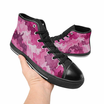 MEN'S Military Camouflage Blotch High Top Canvas Vibrant Chaos Custom Shoes