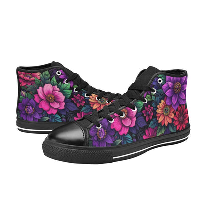 MEN'S Trippy Floral Chaos High Top Canvas Surreal Shoes
