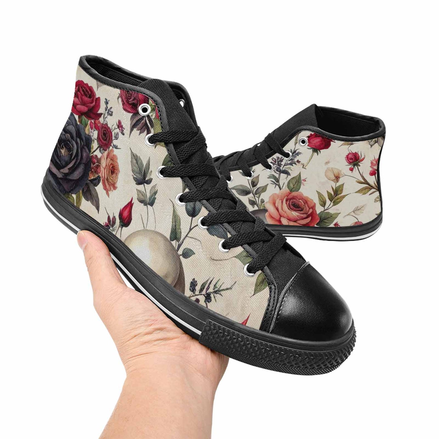 MEN'S Skulls - Roses High Top Canvas Grunge Sneakers