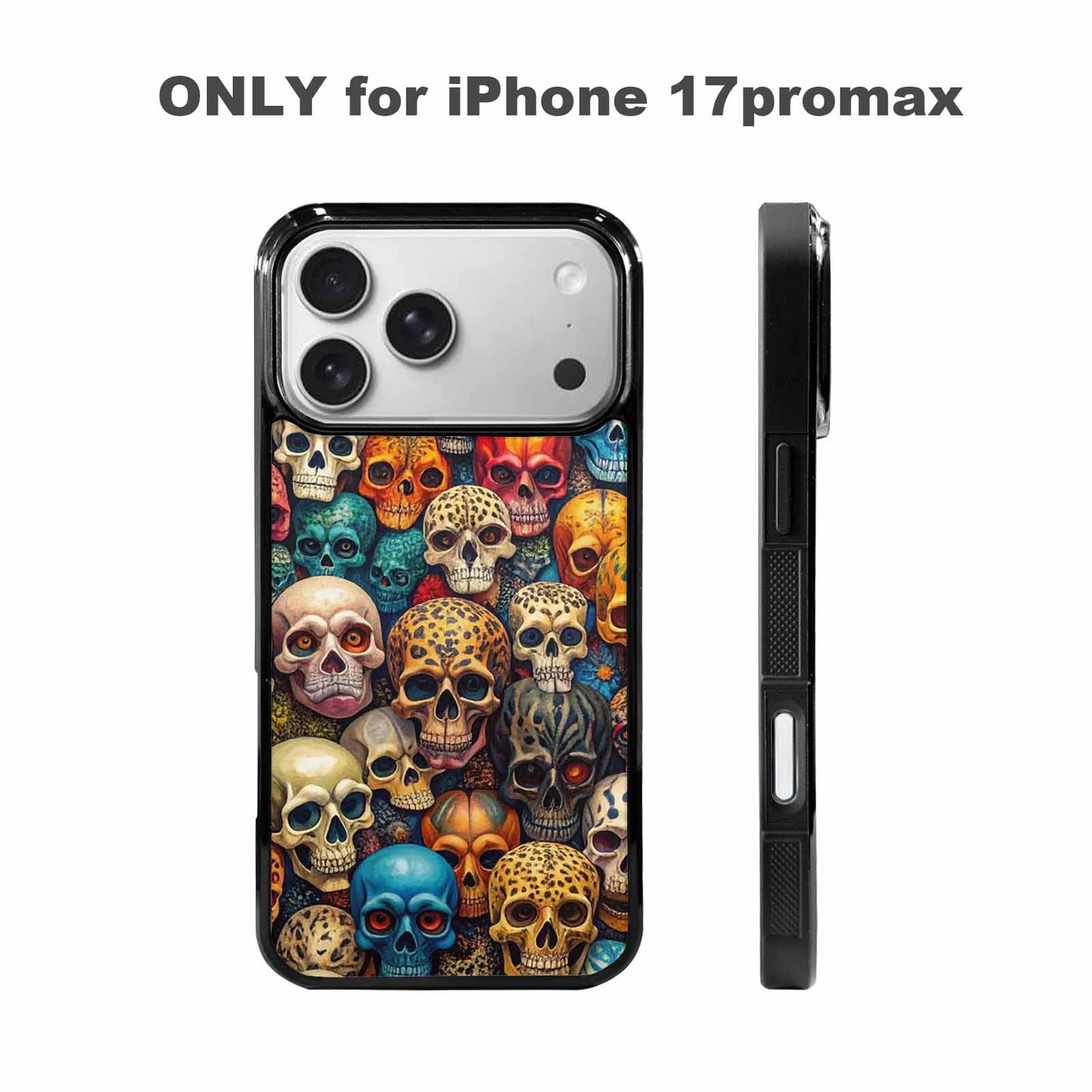 iPhone 17 Pro Max Case — Skulls Animal Print Gothic Skulls, Custom Designed Case Cover