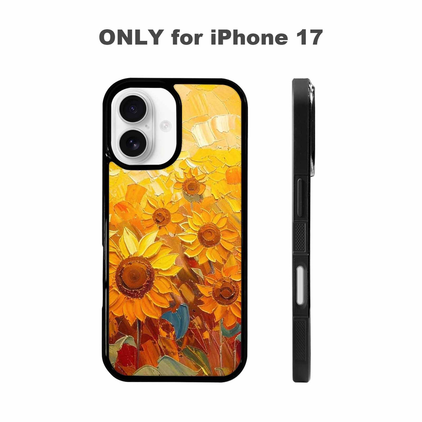 iPhone 17 Case — Impressionist Sunflower Brushstroke Pattern Floral, Custom Phone Case